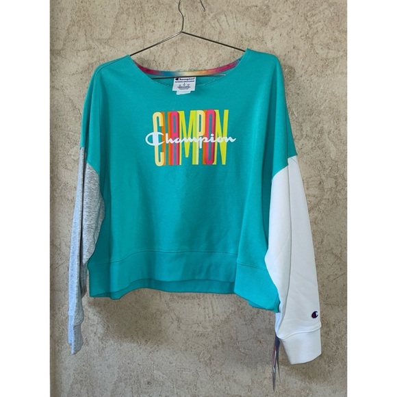 Champion Colorful Logo Sweatshirt Size Large NWT - Picture 1 of 4